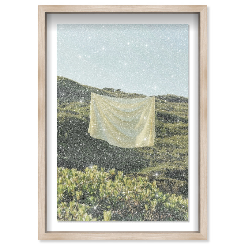 Floating Cotton II Shadowbox Bath & Laundry Print by Oliver Gal, Black Frame, 10 x 15, 55.5"H x 37.5"W, Natural Oak Shadowbox
