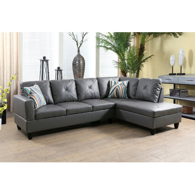 Canapé modulaire en cuir 2 pièces Elaynah