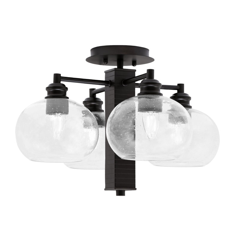 Verre semi-encastré 4 lumières Edge avec verre transparent 7 "Edge, Espresso