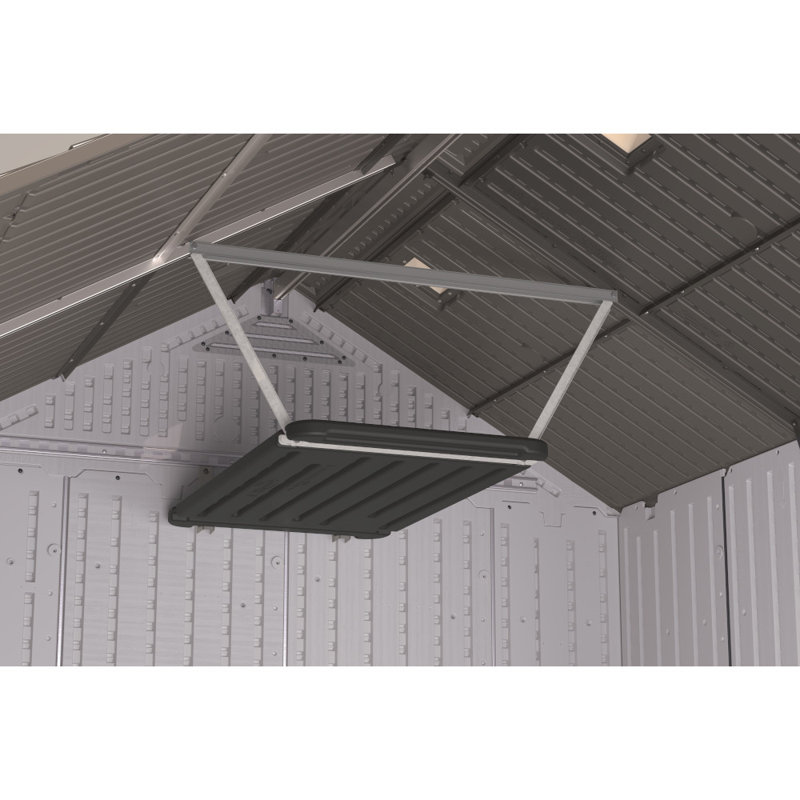 Suncast Vertical Shed Shelf Kit Space Saving Hanging Loft Outdoor Storage, Black