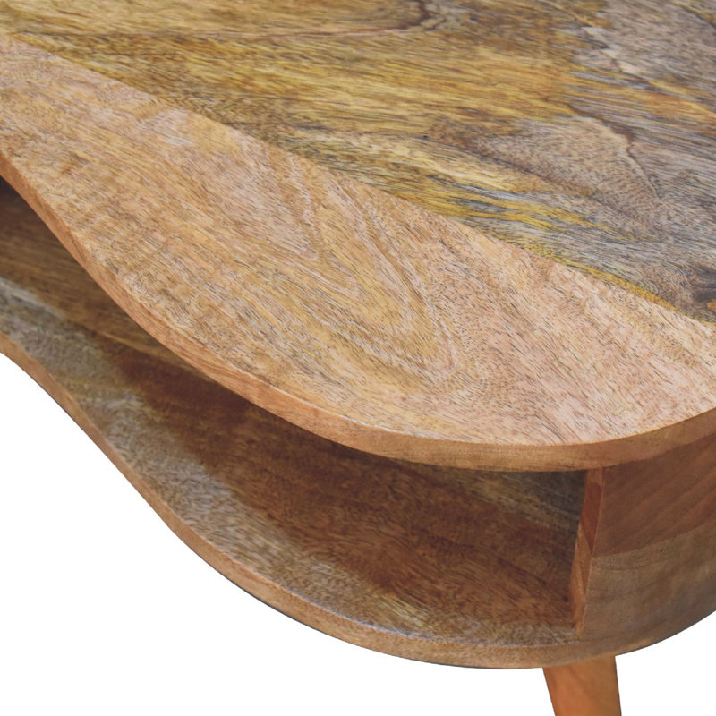 Gautam Solid Wood Solid Coffee Table with Storage, 40cm H x 80cm W x 50cm D, Chestnut