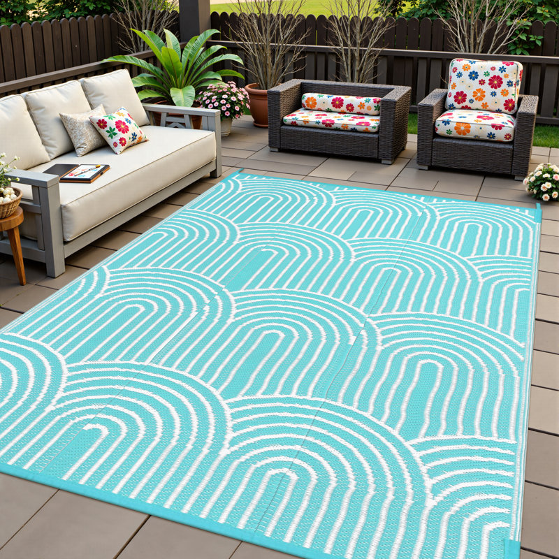 Botho Outdoor Rugs Durable PP Mat for Outdoor Use Area Rug Perfect for Patios, Gardens, and Poolside Areas, Rectangle 6' x 9'