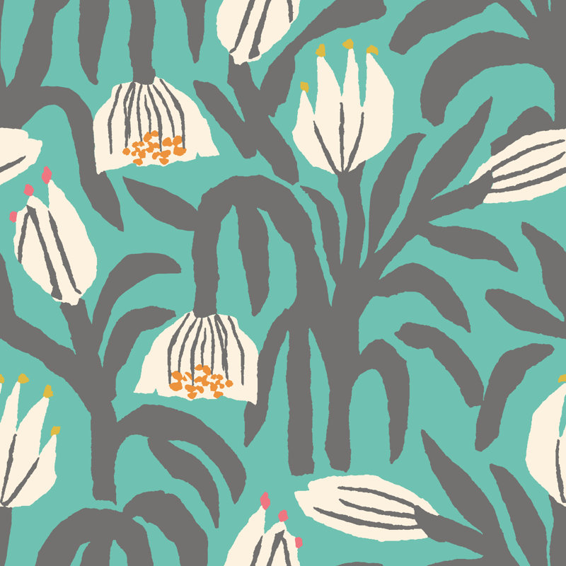 Spadafore 10m x 50cm Matte Wallpaper Roll, Teal