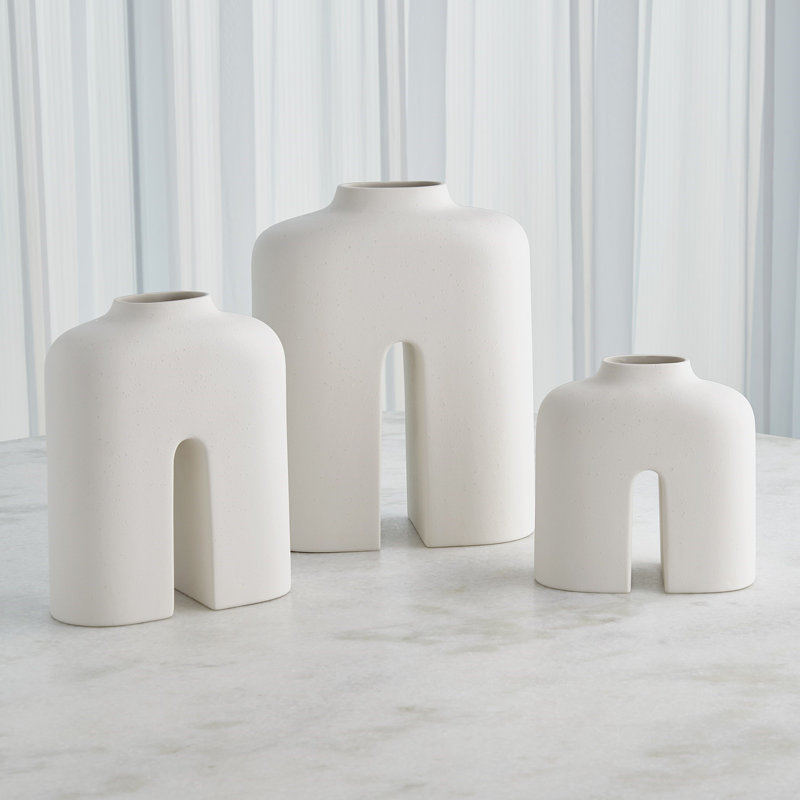 Guardian Handmade Ceramic Table Vase, 8.5" H x 8.25" W x 4.25" D
