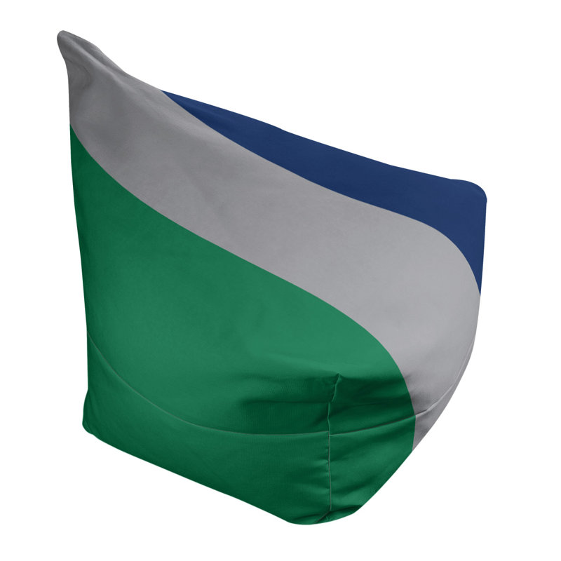 Bean Bag Cover, 30" H x 27" W x 2" D, Green/Cool Gray/Blue