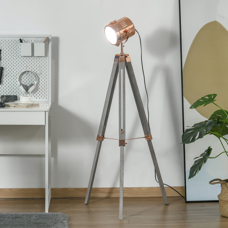 Sipple 100cm Gold/Grey Tripod Floor Lamp
