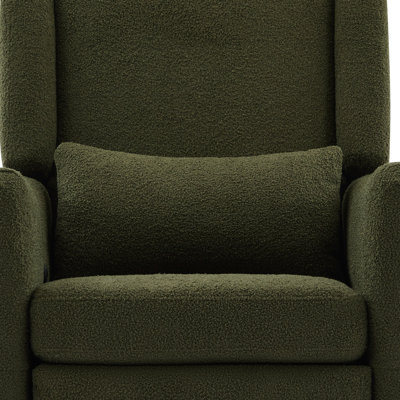 29.5'' Wide Wingback Swivel Rocker Recliner Chair, Glider Rocker Recliner, Rocking Chair Nursery For Living Room Bedroom Apartment,Boucle