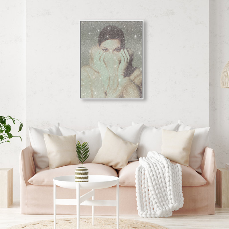 Hidden Expression Print by Oliver Gal, 25"H x 21"W, White Floater Frame
