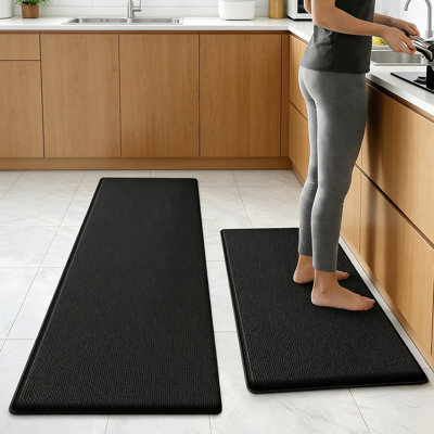 Kitchen Mats, 2PCS Kitchen Rugs, Cushioned Anti Fatigue Kitchen Mats For Floor, Non-Slip Standing Sink Mat, Waterproof Kitchen Rug Set For Kitchen Floor Office