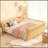 Wood Platform Bed For Kids, Wood Low Profile Full Bed With Rails For Girls And Boys-2122040556