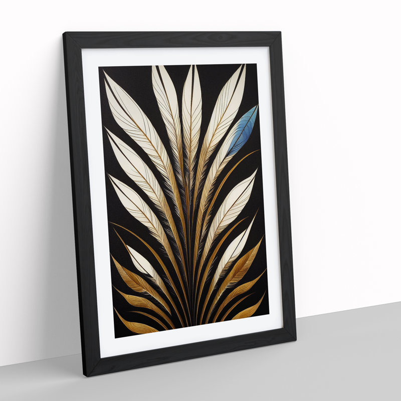 Elevated Feathers - Print, 64cm H x 46cm W x 2cm D, Black Framed Paper