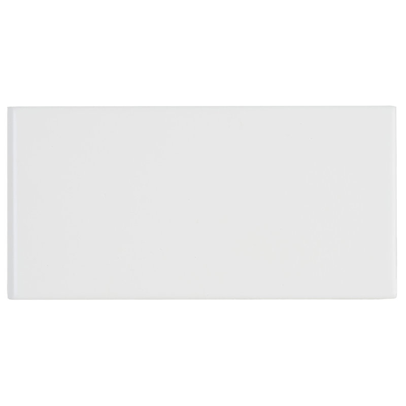 Carreau de céramique à bordure arrondie 12 po x 4 po Berkeley, Blanc arctique