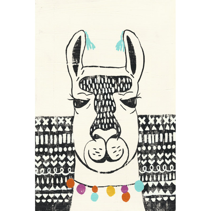 Party Llama III - Wrapped Canvas Print, 122cm H x 81cm W x 3.8cm D