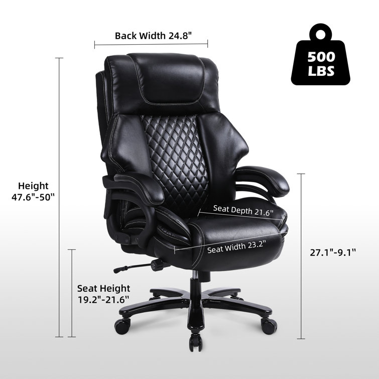 Big and Tall Office Desk Chair 500LBS Wide Seat Heavy Duty