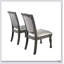 Ensemble de 2 chaises d'appoint rembourrées en similicuir gris et argent pour un repas élégant et confortable