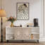 Meuble de salon de style Mid-Century moderne avec meuble télé et armoire de rangement blanche