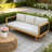 Three-Seater Outdoor Daybed - Acacia Wood Teak Finish Frame With Light Grey Cushions & Black Flat Rope, 67.5'' L X 32'' W X 24.24'' H Patio Lounge Sofa For Garden Deck Backyard