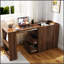 Bureau d'ordinateur de coin moderne avec table extensible et tiroirs, idéal pour le bureau à domicile et les espaces d'étude