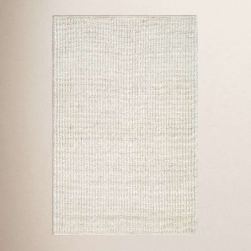 Tissu uni à tissage plat recyclé P.E.T. Tapis intérieur / extérieur crème, Rectangle 2 pi x 3 pi