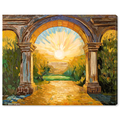 Monica Kapur Golden Threshold Canvas Print Farmhouse Wall Art by Art Remedy, Gallery Wrapped, 45 x 36