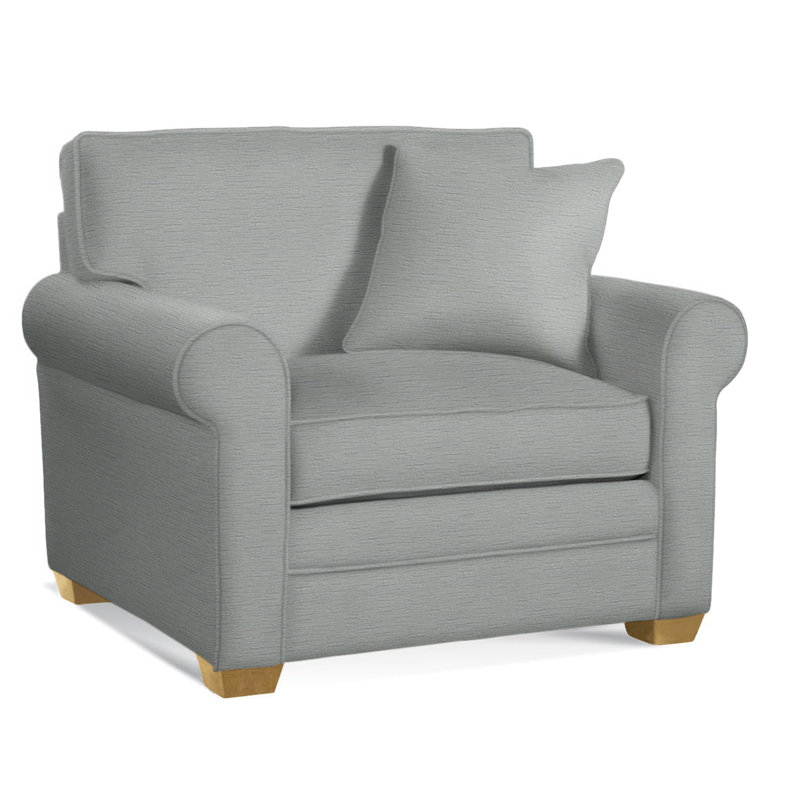 Chaise avec accoudoirs Bedford, Miel, Sunbrella bleu à fines rayures; 6205-64