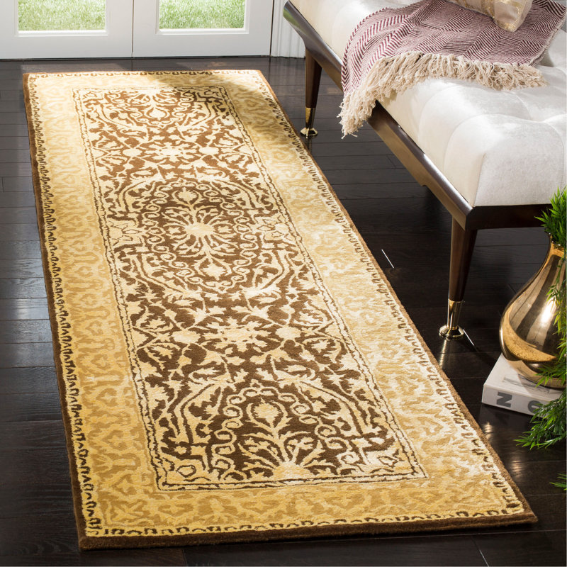 Tapis oriental en laine touffeté à la main Braxtan Silk Road, Rectangle 4 pi x 6 pi