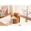 Chaise pivotante moderne en tissu kaki avec siège confortable de style rangement adéquat-1856304548