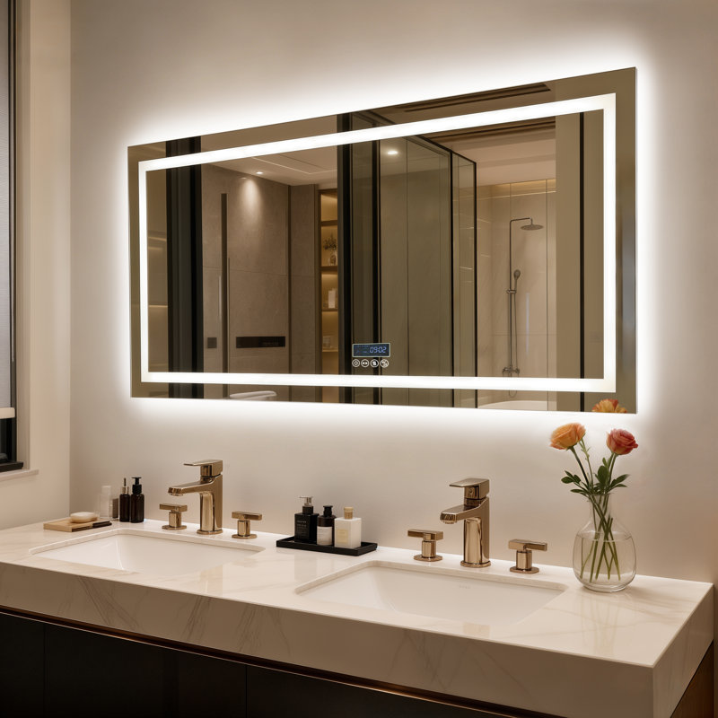 Rectangle Bluetooth Led Mirror, 70 cm H x 120 cm W