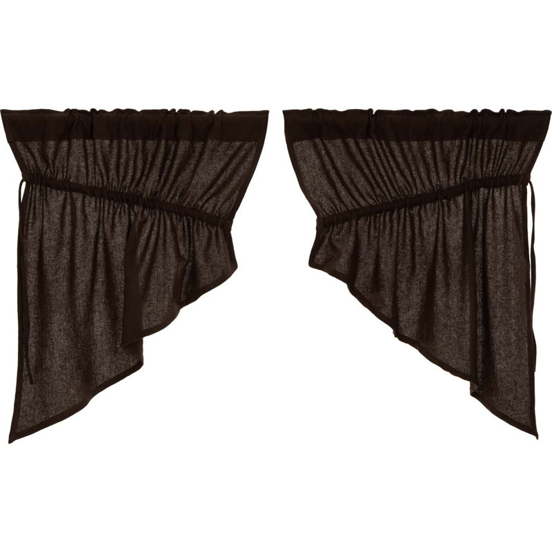 Gerritt Cotton Swag 72'' W Window Valance, Brown