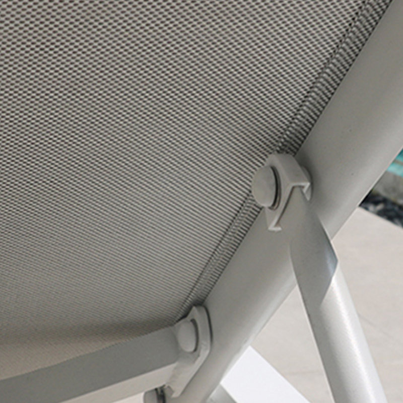 Ensemble de chaises longues d'extérieur en tissu avec table