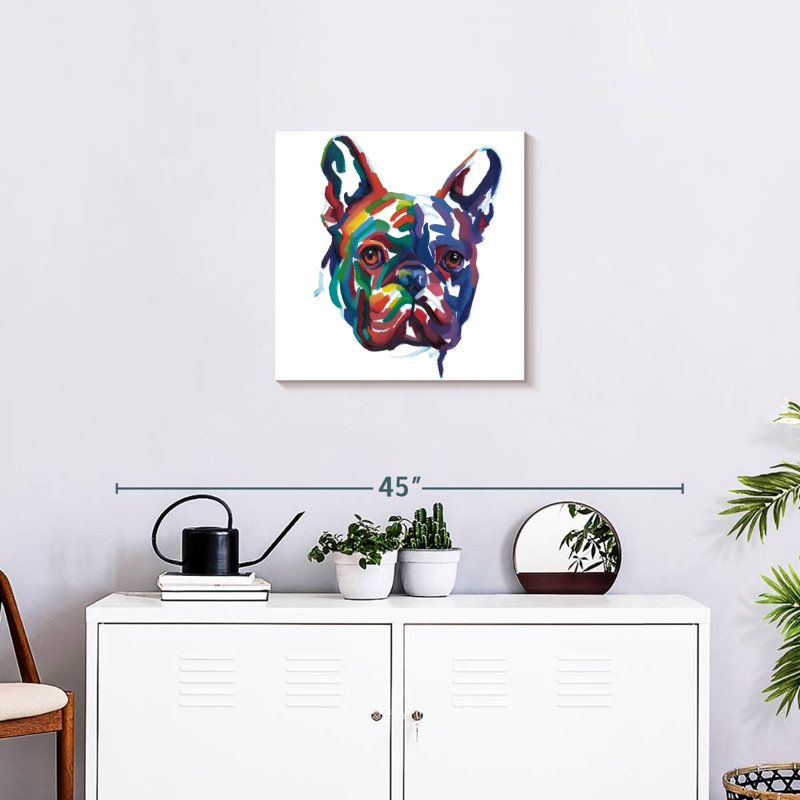 Crowle Frenchie Colors, H 20 po x l 20 po