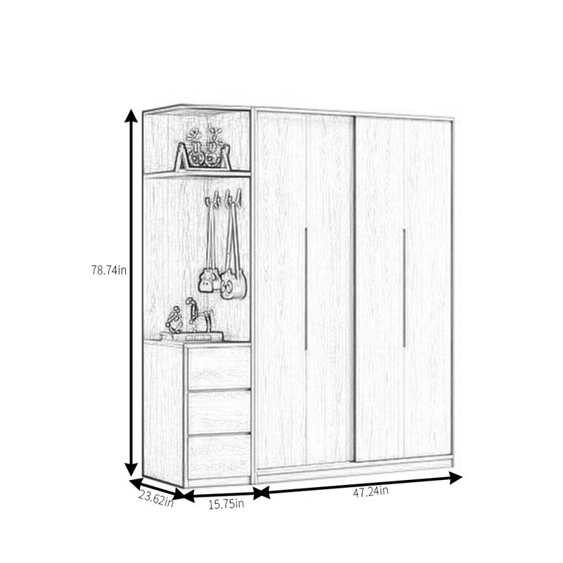 Maivish, H 78,74 po x l 62,99 po x P 23,62 po