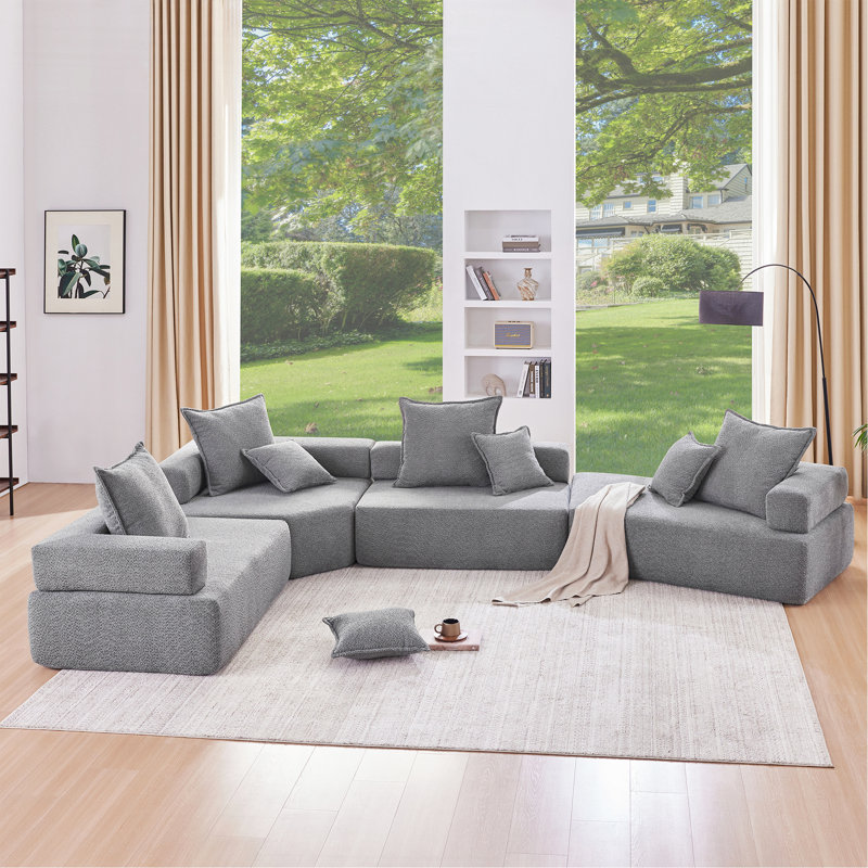 Boneless 156''Oversized Modular U Shaped Sectional Sofa