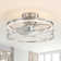 Shiey 20'' Small Enclosed Caged Ceiling Fan with Light and Remote, Low Profile Bladeless Ceiling Fan Light Fixture 6 Speed, 3 Reversible ABS Blades and Quiet Motor, Flush Mount for Indoor/Covered Outdoor