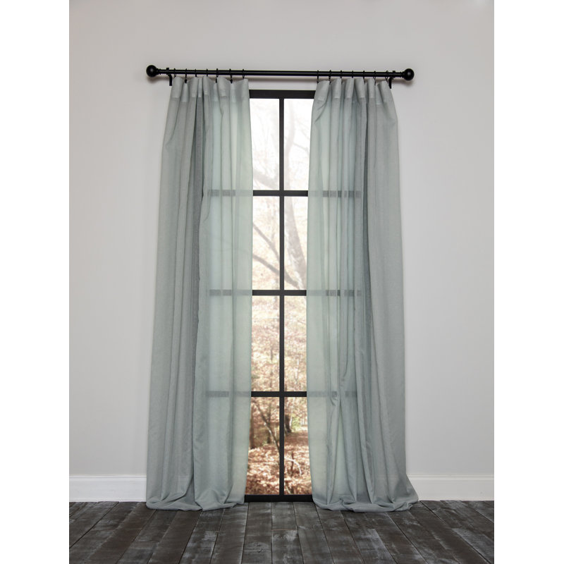 Belasquez Semi Sheer Curtain Single Panel, Mist, 54" x 96"