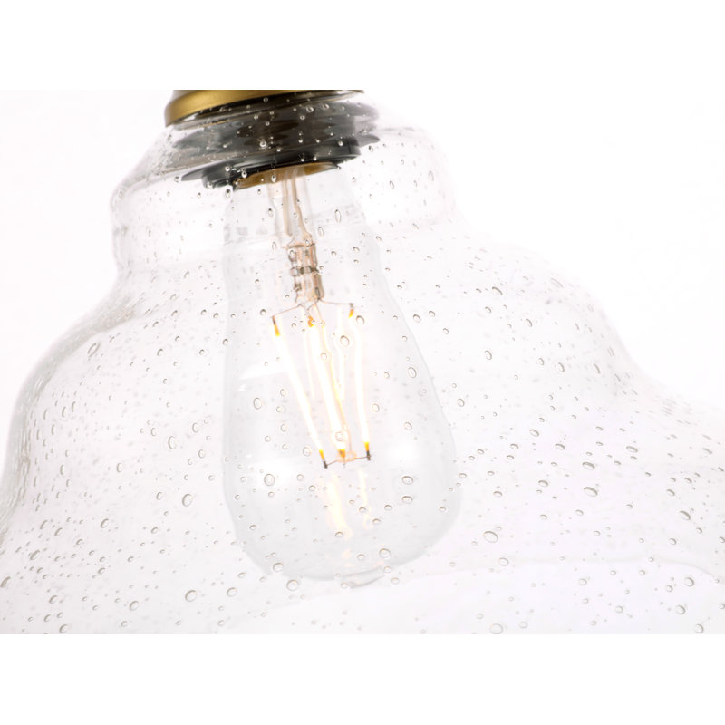 Vernia 1 - Light Single Pendant, Brass, 10" H x 11" W x 11" D