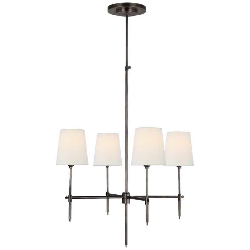 Thomas O'Brien Bryant Small Chandelier, Bronze, 28" H x 36" W x 36" D, Fabric