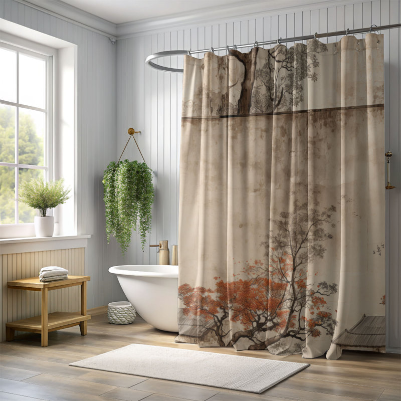 Rideau de douche Aged Wall - Premium, H 74 po x l 71 po