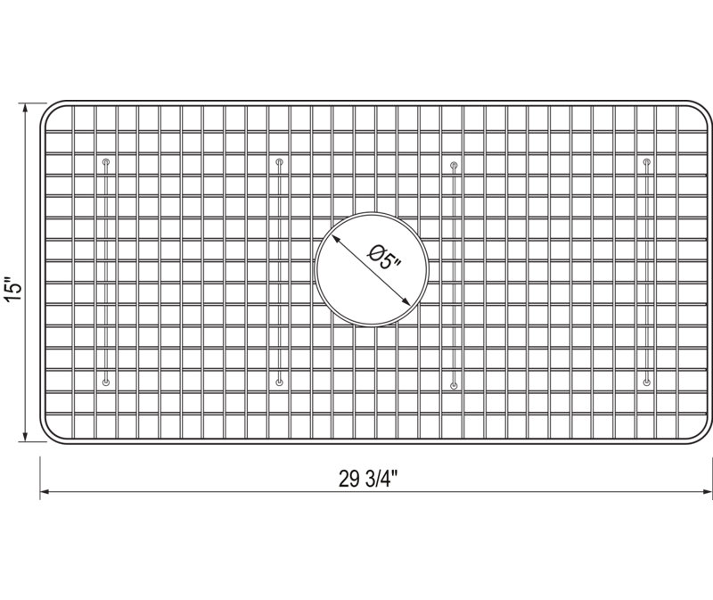 29.75" x 15" Sink Grid, White