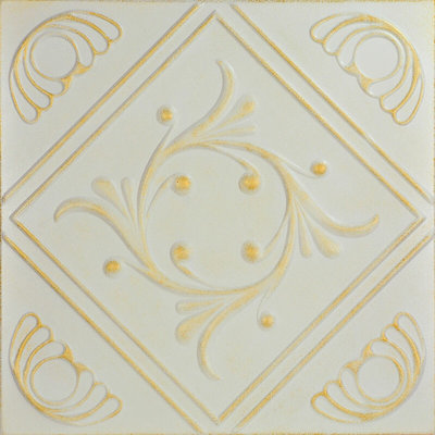Carreau de plafond en polystyrène recouvert de diamant 1,6 pi x 1,6 pi Diamond Wreath