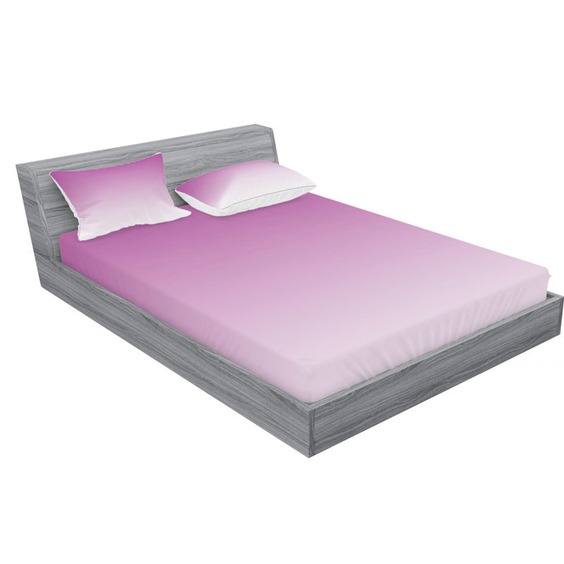 Microfiber Ombre Sheet Set, Full/Double Sheet Set with 2 Pillowcases, Dark Pink