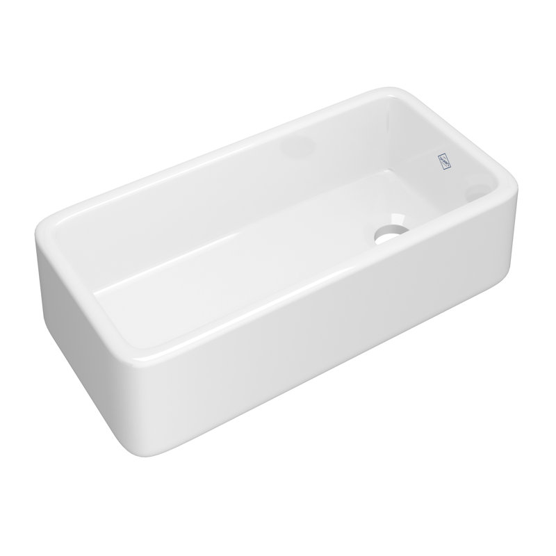 Lancaster 36" Single Bowl Farmhouse Apron Front Fireclay Kitchen Sink, White