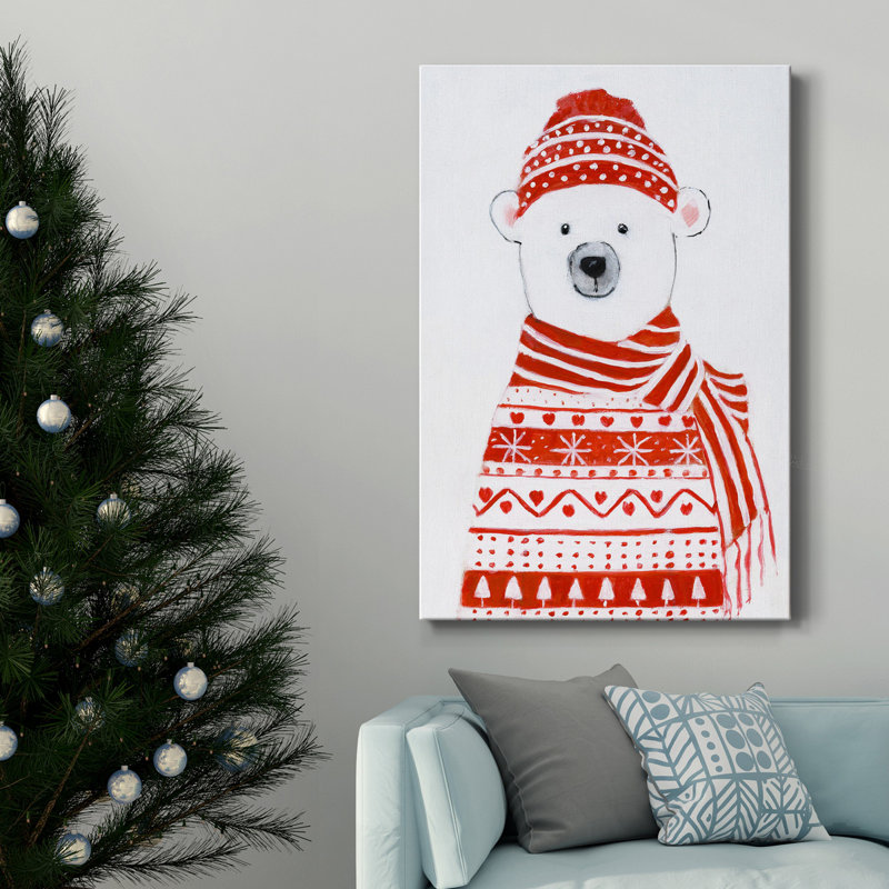 " Holiday Polar Bear II ", 12" H x 8" W x 1" D