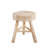 16"H Wooden Stool with Live-Edge Round Top and Triangle Footrest Base, Natural Finish-218729529
