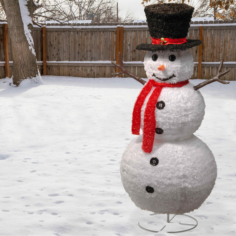 Bonhomme de neige pop-up, H 48 po x l 21 po x P 21 po