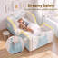 Lit pour tout-petits, lit pour enfants Montessori, 6 poches de rangement, barrières de sécurité, bleu-565436249