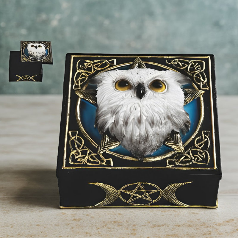 Boîte à bijoux 5,5 "Hibou des neiges