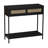Woven Black Oak Console Table with Iron Accents-427178800