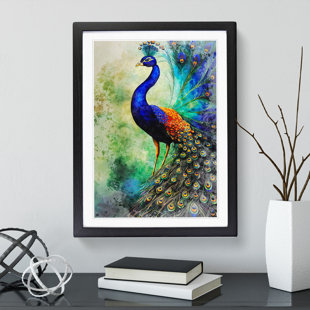 Wall Art Print  Love's Vibrant Peacock: Colorful Texture