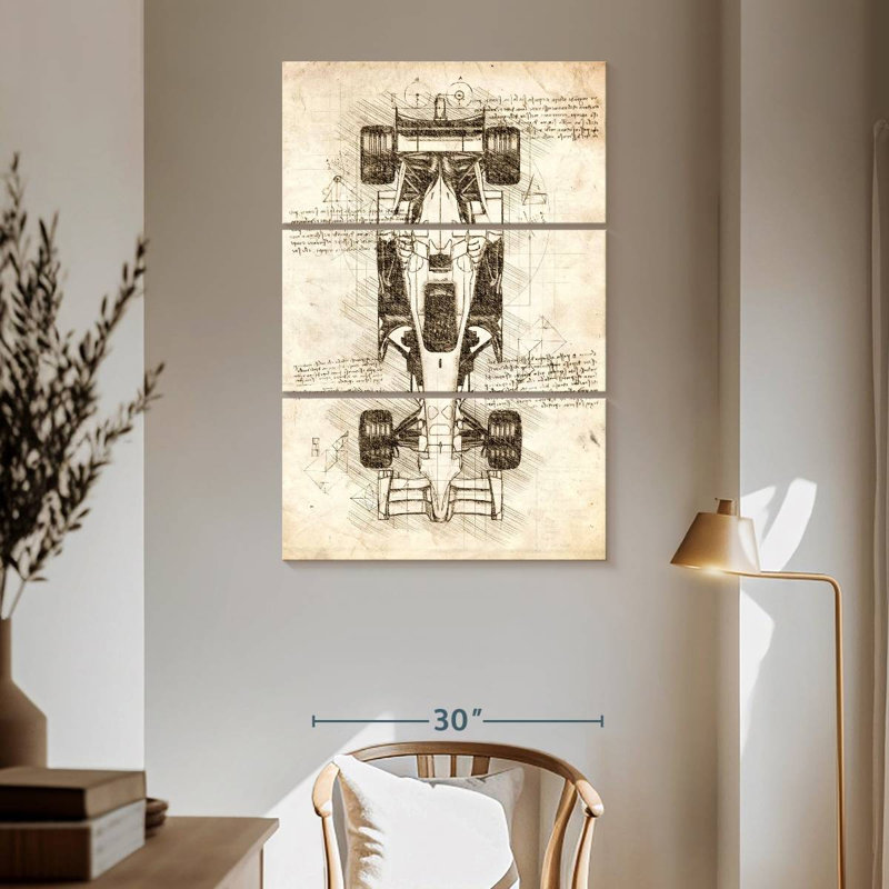 Mehar F1 Car Top View, 65" H x 42" W